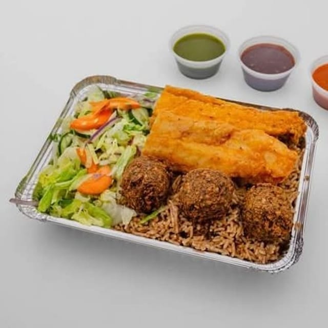 Fish & Falafel Platter.
